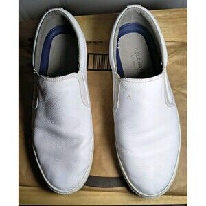 Cole Haan Falmouth Mens White Leather Slip On Sneakers Grand OS Size 10.5M